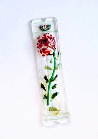 Cardinal Red Hydrangea Mezuzah