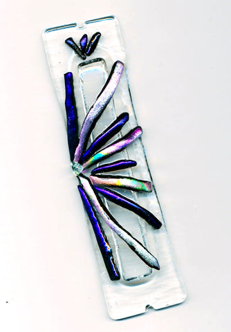 Blue Chrysanthemum Mezuzah