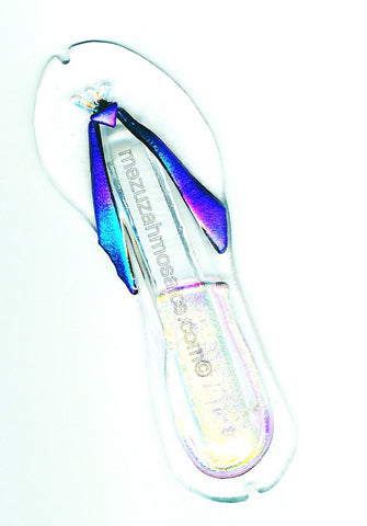 Purple Rainbow Flipflop Mezuzah