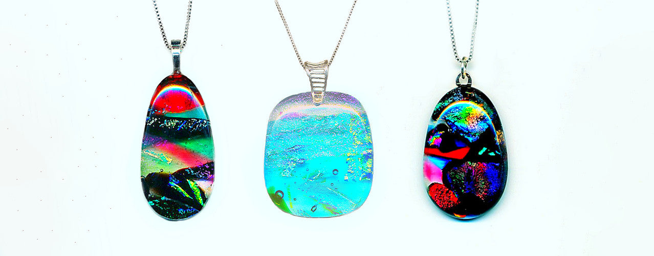 dichroic glass pendant mezuzah series