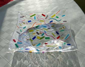confetti glass dish