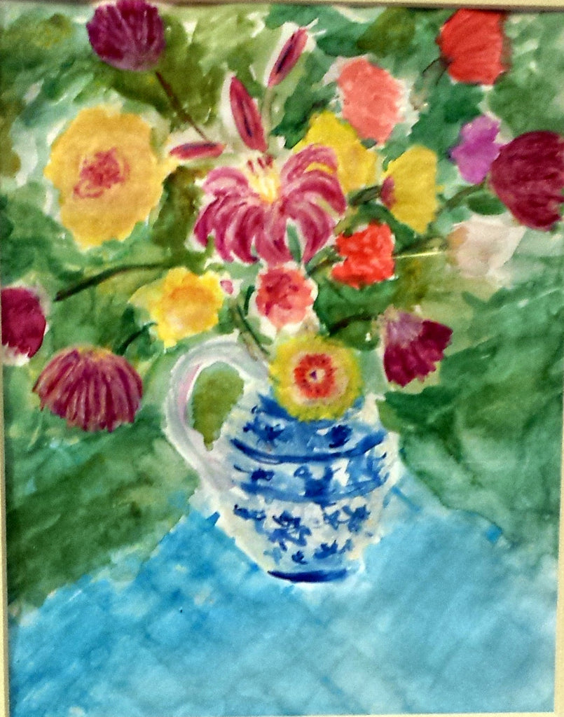 delft vase watercolor painting